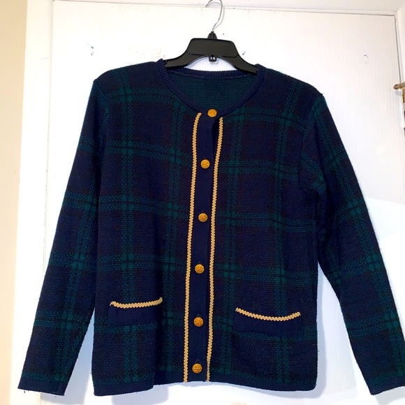 Plaid Blazer Sweater - Picture 1 of 10